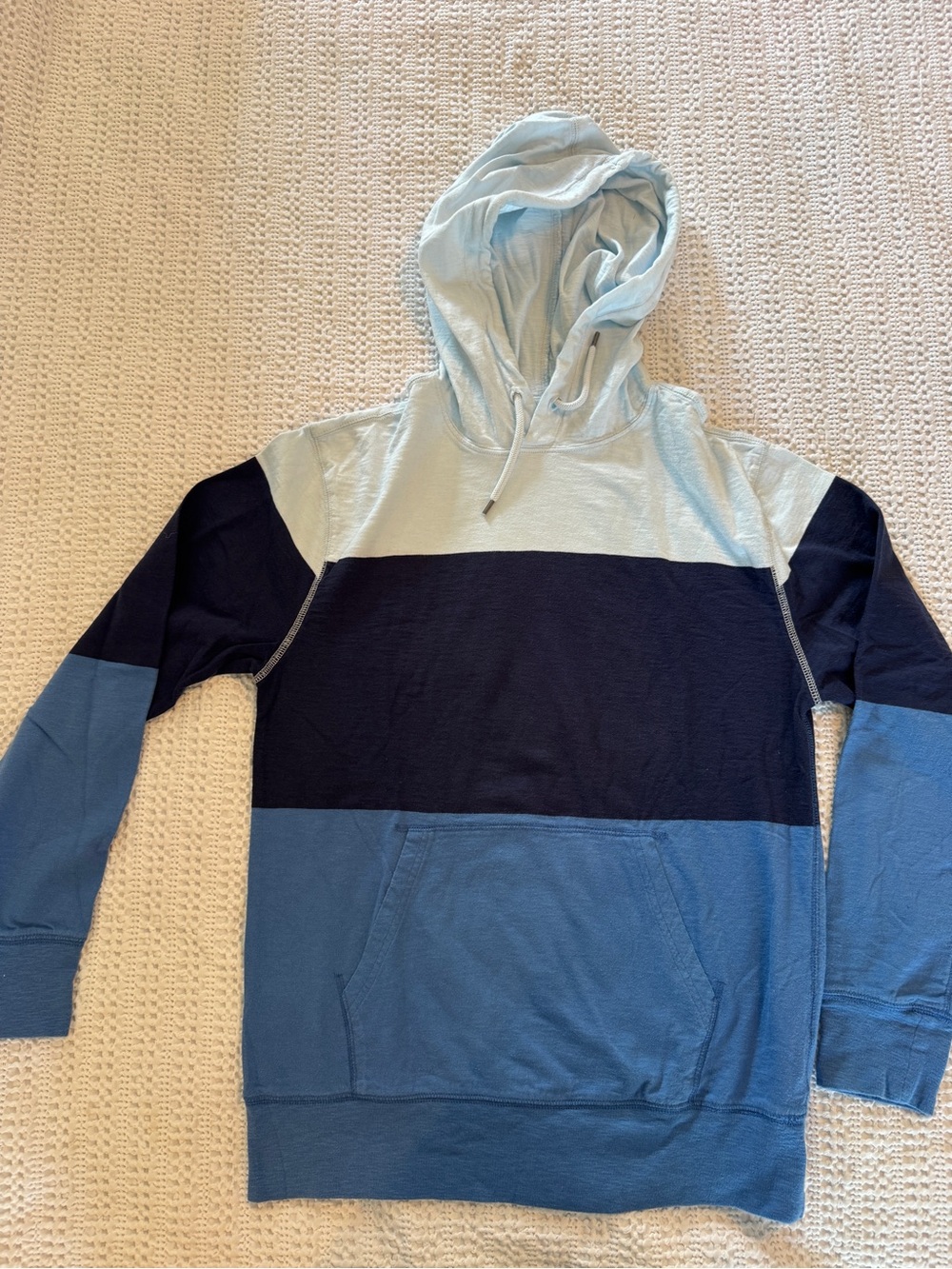 J.Crew Men’s Small Colorblock Blue Pullover Hoodie
